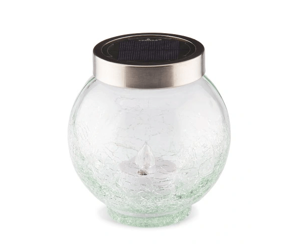 Znicz solarny wykonany ze szkła